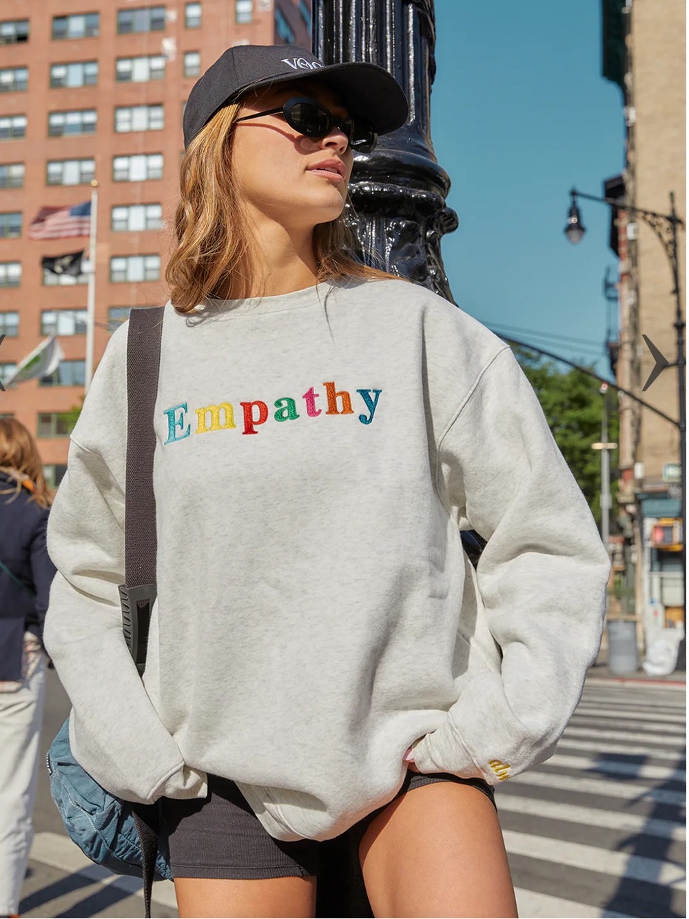 Mayfair Group ‘Empathy Always’ Embroidered Crewneck Sweatshirt